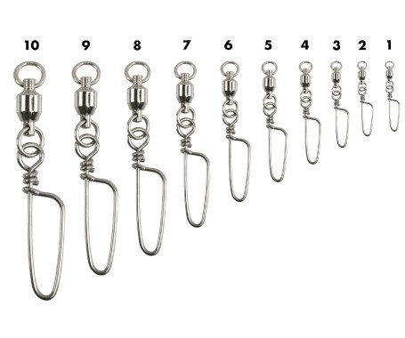 AQUA MARINE - Ball Bearing Swivels With Coastlock Snap Nickel Plated